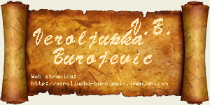 Veroljupka Burojević vizit kartica